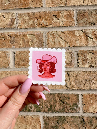 Cowgirl Stamp Sticker