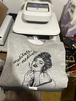 Meditate and Medicate Crewneck Sweatshirt