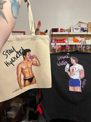 Hudson Williams Stay Hydrated Tote Bag