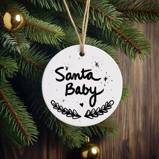 Santa Baby Ceramic Ornament