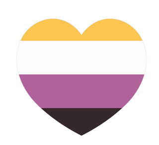 Nonbinary Flag Heart Sticker