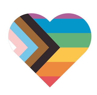 Progressive Pride Flag Heart Sticker