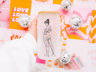 February 16oz Frosted Glass Tumbler