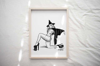 High Heeled Witch Art Print